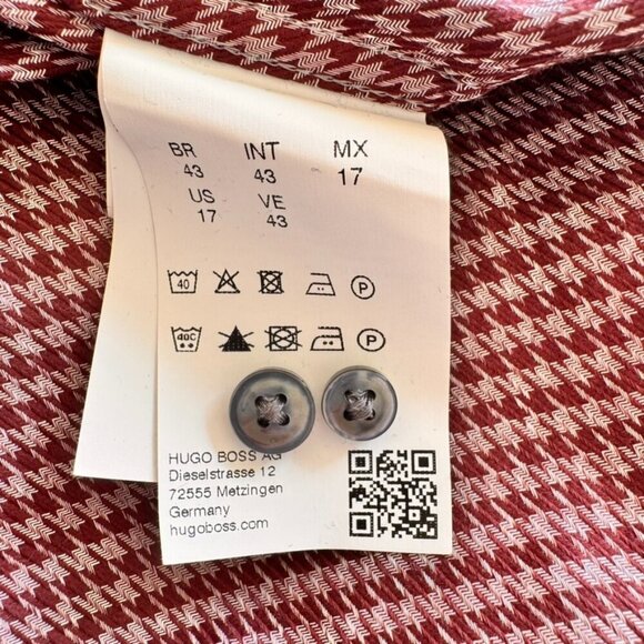 Hugo Boss Slim Fit Cotton Houndstooth Button-Up Shirt - Picture 5 of 8